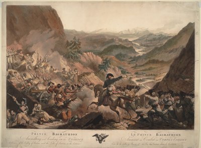 Prins Bagration leidt de Kozakken in de aanval in de Alpen, 1805 door Robert Carr Porter