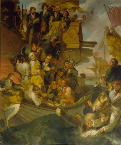 De Gevangenneming van Admiraal Nils Ehrenskiöld in de Slag bij Gangut, midden 18e eeuw door Robert Carr Porter