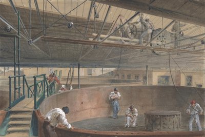Het Kabel Oprollen in de Grote Tanks bij de Werken van de Telegraafconstructie door Robert Charles Dudley