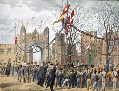 Eton Scholen en de Boog van de Jongens - Bezoek gebracht door Hare Koninklijke Hoogheid de Prinses van Denemarken, uit 