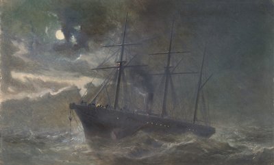 De Albany die een Bocht van de Kabel van 1865 Boeit op de Nacht van 26 augustus 1866, 1866 door Robert Charles Dudley