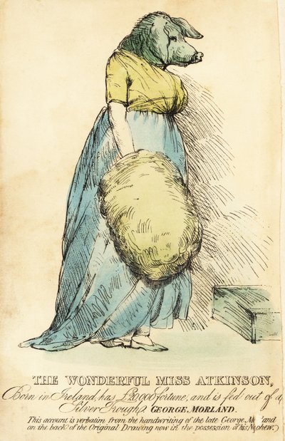 De Vrouw met het Varkensgezicht, beroemd in Londen circa 1815 door Robert Cooper