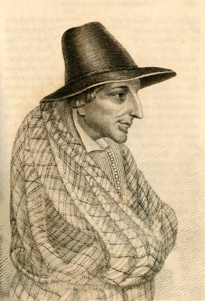 William Stevenson, een beruchte bedelaar die stierf met £900, 1821 door Robert Cooper