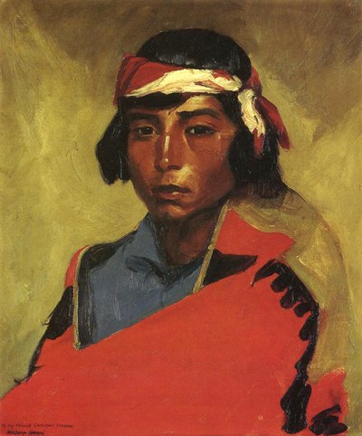 Jongen uit de Tesuque Pueblo, 1916 door Robert Cozad Henri