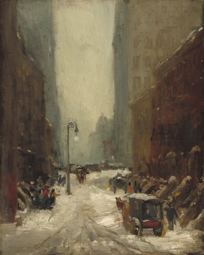 Sneeuw in New York, 1902 door Robert Cozad Henri