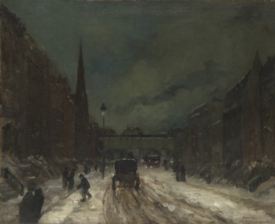 Straatscène met Sneeuw (57th Street, NYC) door Robert Cozad Henri