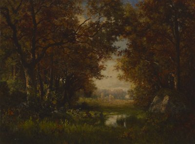 Scène in het Bos van Fontainebleau door Robert Crannell Minor