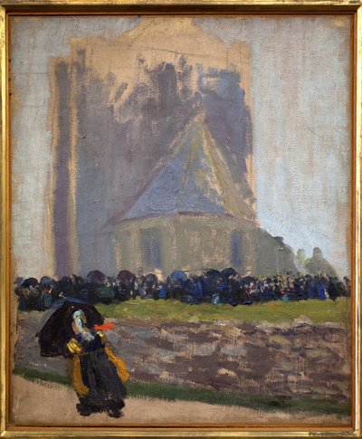 De vierkante toren in Saint Guenole door Robert Delaunay