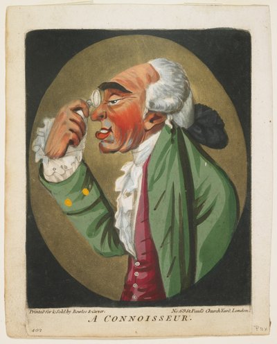 Een Kenner, uit Een Boek van Hoofden, 1795 door Robert Dighton