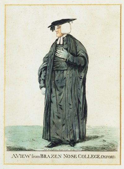 Een uitzicht vanaf Brazen Nose College, Oxford door Robert Dighton