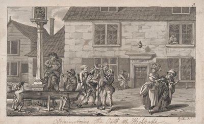 Het Afleggen van de Eed in Highgate door Robert Dighton