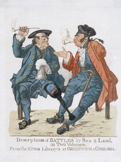 Beschrijving van de veldslagen op land en zee, in twee delen, door de Koninklijke Bibliotheek van Greenwich en Chelsea door Robert Dighton