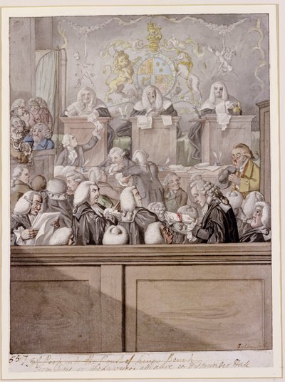 Termijn - of de Advocaten allemaal levend in Westminster Hall door Robert Dighton