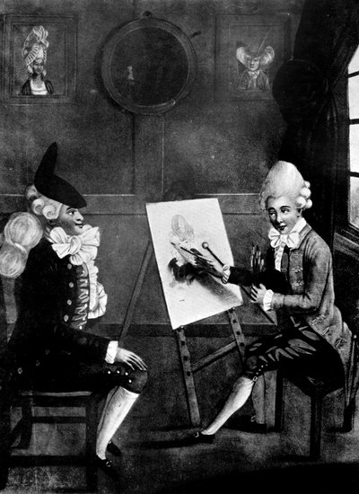 De Macaroni-schilder, of Billy Dimple poseert voor zijn portret, 1770 door Robert Dighton