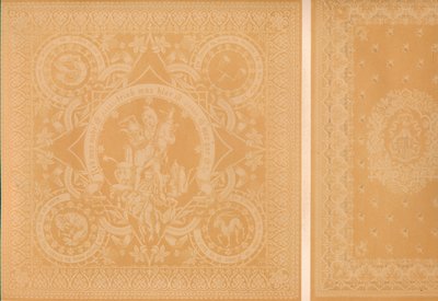 Damast linnen door de heer C. Faber, Stuttgart en Messrs. Burre Bros. Dumferline door Robert Dudley