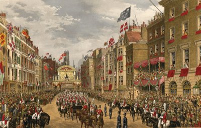 Temple Bar, Londen, 7 maart 1863 (gravure) door Robert Dudley