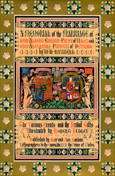 De omslag van Een herinnering aan het huwelijk van ZKH Albert Edward Prins van Wales door Robert Dudley