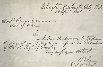 Ontslagbrief van Robert E. Lee uit het Federale Leger, 20 april door Robert E. Lee