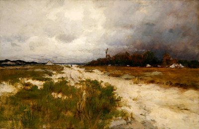 Kustlandschap, Duinen en Windmolen door Robert Eichelberger