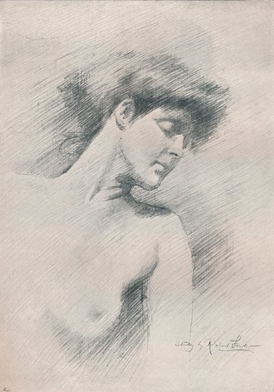 Vrouwelijke studie, ca. 1895 door Robert Fowler