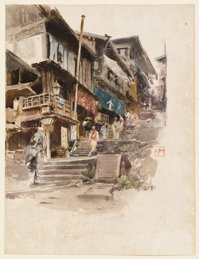 Een straat in Ikao, Japan, II door Robert Frederick Blum