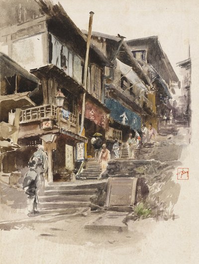 Een straat in Ikao, Japan II, 1890 door Robert Frederick Blum