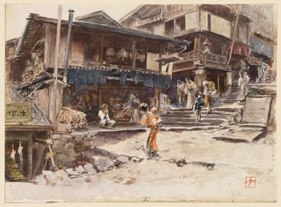 Een straat in Ikao, Japan, I door Robert Frederick Blum