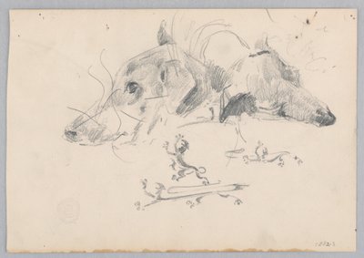 Hond en leeuw door Robert Frederick Blum