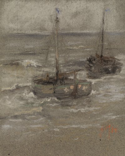 Vissersboten voor anker door Robert Frederick Blum
