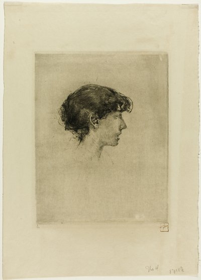 Hoofd van een meisje, Profiel door Robert Frederick Blum