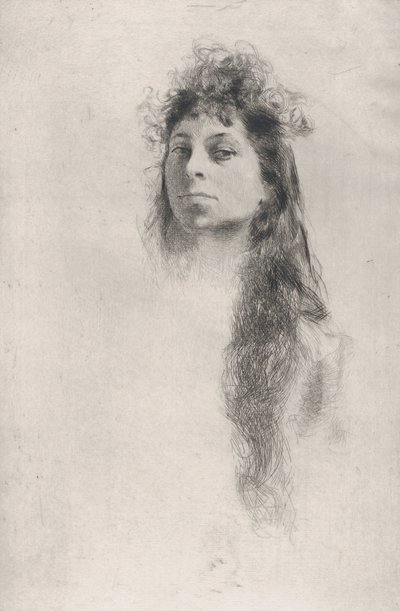 Hoofd van een Meisje met Lang Haar door Robert Frederick Blum