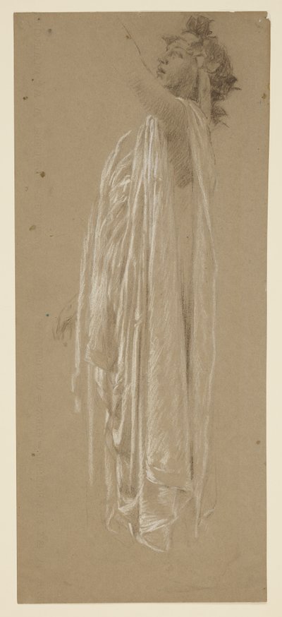 Studie voor leider van de processie, “Vintage Festival,” Mendelssohn Glee Club, New York, NY door Robert Frederick Blum