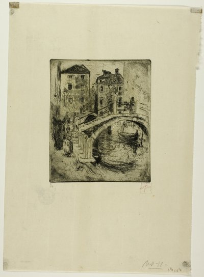 Venetiaans kanaal en bruggen door Robert Frederick Blum