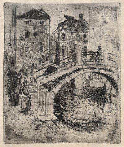 Venetiaans kanaal en bruggen door Robert Frederick Blum