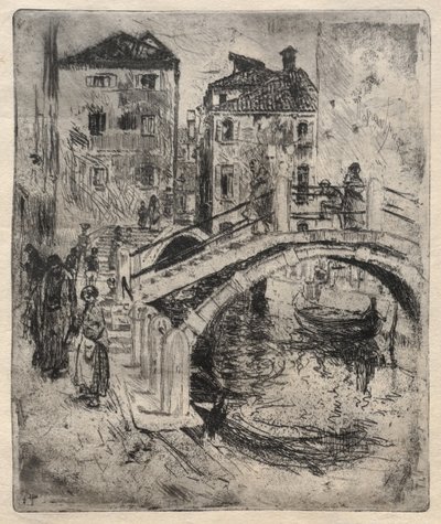 Venetiaans kanaal en bruggen door Robert Frederick Blum