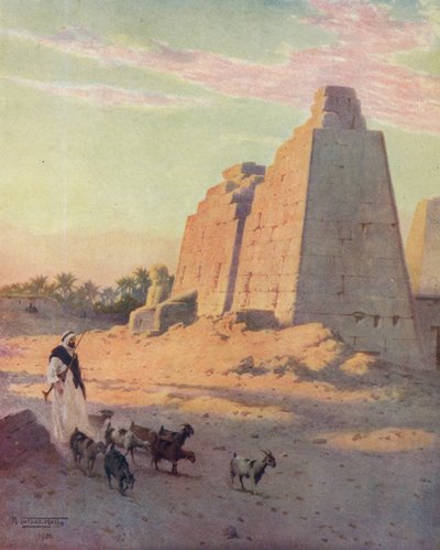 Pylon bij Karnak door Robert George Talbot Kelly
