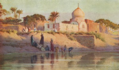 Dorp Shinbab aan de Beneden-Nijl, circa 1880, 1904 door Robert George Talbot Kelly
