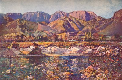 Wemmers Hoek Bergen Wemmershoek vanaf de Berg Rivier, West-Kaap, 20e eeuw door Robert Gwelo Goodman