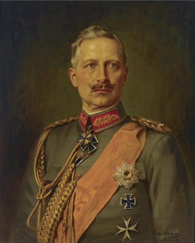 Portret van Duitse keizer Wilhelm II 1859-1941, koning van Pruisen, 1911 door Robert Hahn
