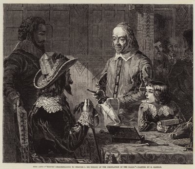 Harvey demonstreert aan Karel I zijn Theorie van de Bloedsomloop door Robert Hannah