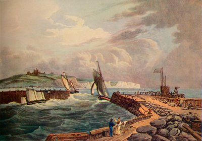 Schoener die de haven van Dover binnenkomt, 1819 door Robert Havell