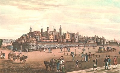 De Tower of London, ca. 1821 door Robert Havell
