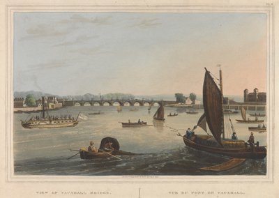Uitzicht op Vauxhall Bridge door Robert Havell