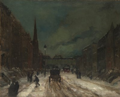 Straatscène met sneeuw (57th Street, NYC) door Robert Henri