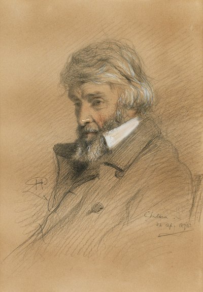 Portret van Thomas Carlyle 1795-1881 door Robert Herdman