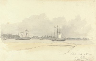 Kijkend over de Maas vanaf Rotterdam door Robert Hills