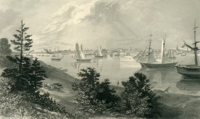 De stad Detroit, vanaf de Canadese kust door Robert Hinshelwood