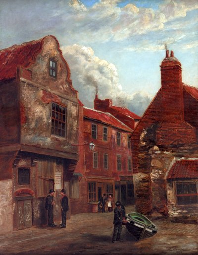Old Shields, Wapping Street en Union Lane, 1896 door Robert Hodge