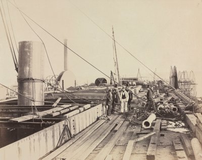 Dekscène van de Great Eastern, 1857 door Robert Howlett