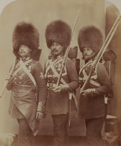 Pioniersmanieren en wachters Webster en Lemmen, Grenadier Guards door Robert Howlett